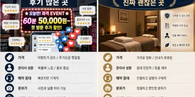 잠실 마사지샵 후기 많은 곳 vs 진짜 괜찮은 곳 차이 (가격・관리사 성향 비교)
