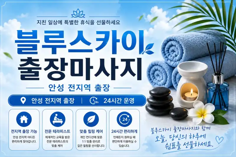 안성 출장마사지 블루스카이 – 안성시내 중앙로 번화가 프리미엄 홈타이
