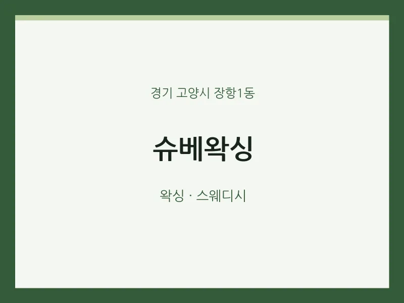 장항1동 출장마사지 홈타이 슈베왁싱 | 마픽