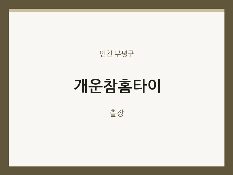 부평구 출장마사지 개운참홈타이 | 마픽