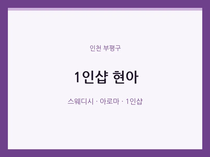 부평구 출장마사지 홈타이 1인샵 현아 | 마픽
