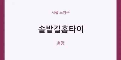 노원구 출장마사지 솔밭길홈타이 | 마픽