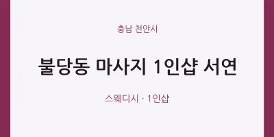 천안시 출장마사지 홈타이 1인샵 서연 | 마픽