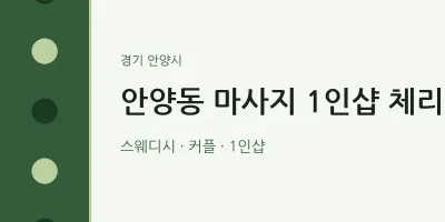 안양시 출장마사지 홈타이 1인샵 체리 | 마픽