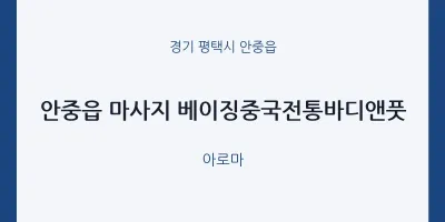 안중읍 출장마사지 홈타이 베이징중국전통바디앤풋 | 마픽