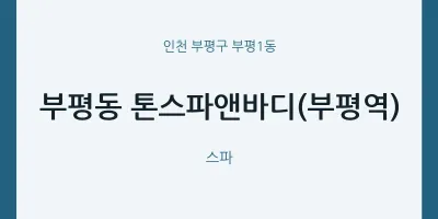 부평1동 출장마사지 홈타이 톤스파앤바디(부평역) | 마픽