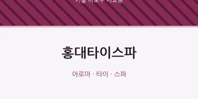 서교동 출장마사지 홈타이 홍대타이스파 | 마픽