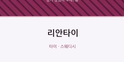 수내1동 출장마사지 홈타이 리안타이 | 마픽