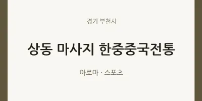 부천시 출장마사지 홈타이 한중중국전통 | 마픽