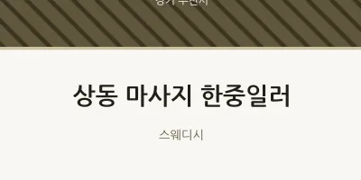 부천시 출장마사지 홈타이 한중일러 | 마픽