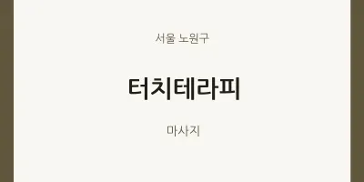 노원구 출장마사지 홈타이 터치테라피 | 마픽