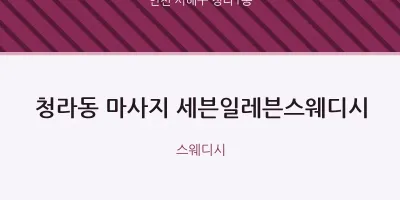 청라1동 출장마사지 홈타이 세븐일레븐스웨디시 | 마픽