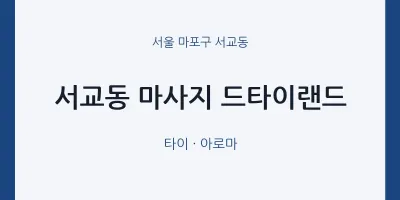 서교동 출장마사지 홈타이 드타이랜드 | 마픽