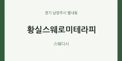 별내동 출장마사지 홈타이 황실스웨로미테라피 | 마픽