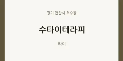 호수동 출장마사지 홈타이 수타이테라피 | 마픽