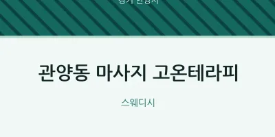 안양시 출장마사지 홈타이 고온테라피 | 마픽