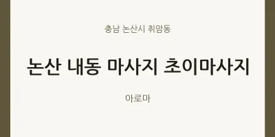 취암동 출장마사지 홈타이 논산 내동 마사지 초이마사지 | 마픽