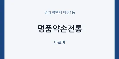 비전1동 출장마사지 홈타이 명품약손전통 | 마픽