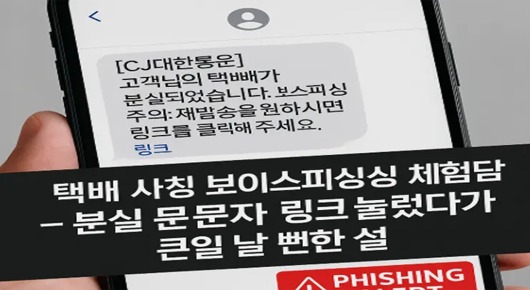 🚨 택배 사칭 보이스피싱 체험담 – 분실 문자 링크 눌렀다가 큰일 날 뻔한 썰